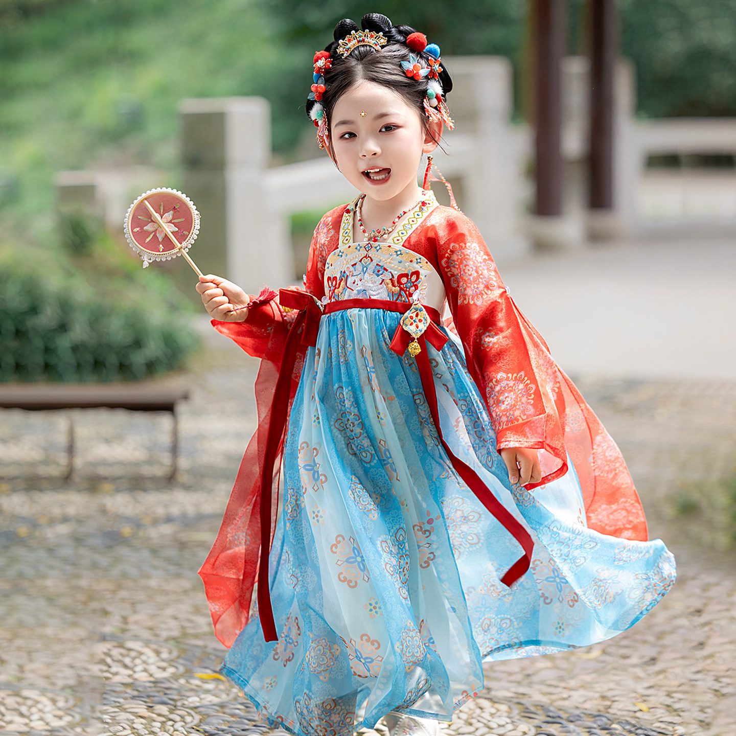 汉服女童春秋2026新款古风儿童襦裙国风中秋节服装女孩秋季连衣裙