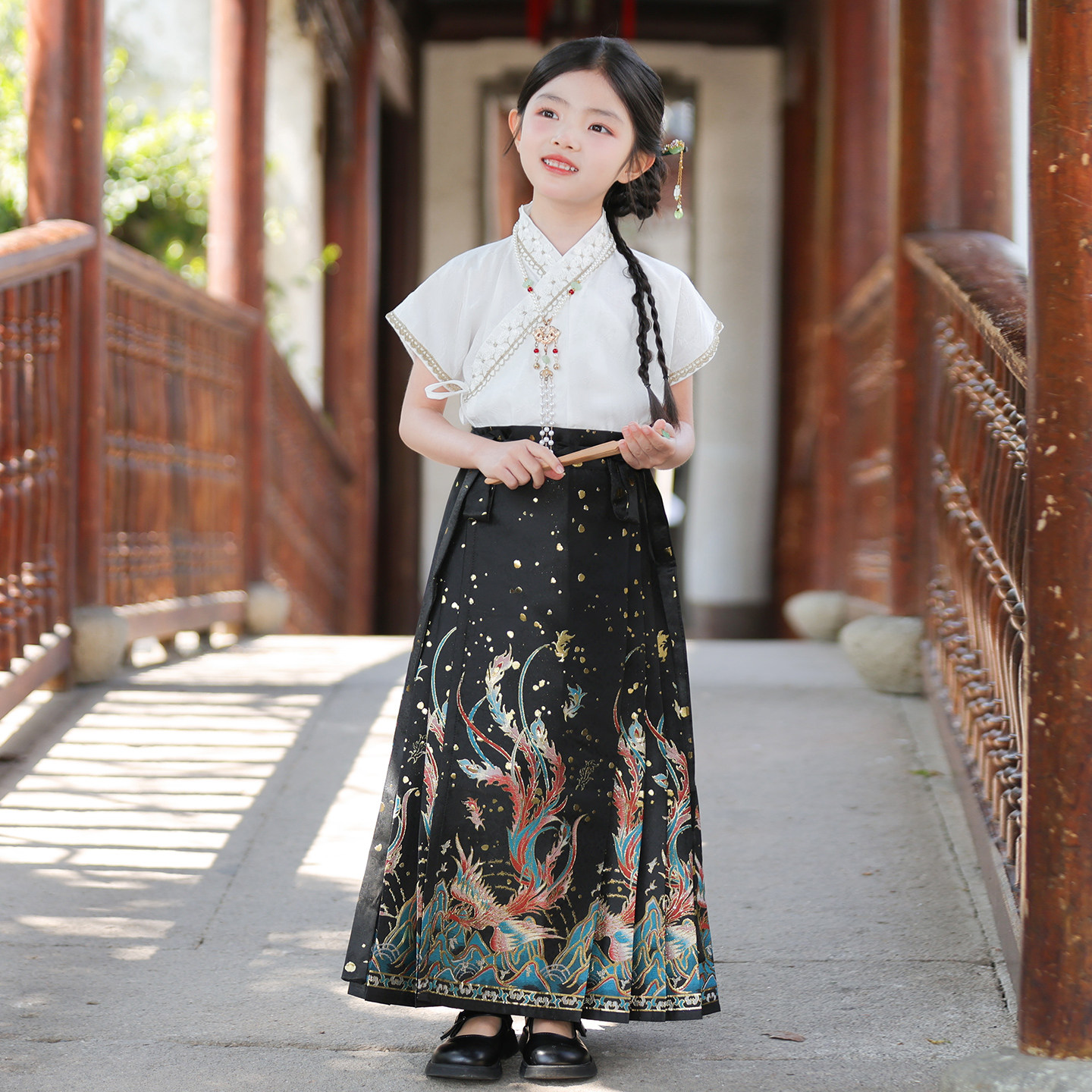女童夏季汉服马面裙套装新款