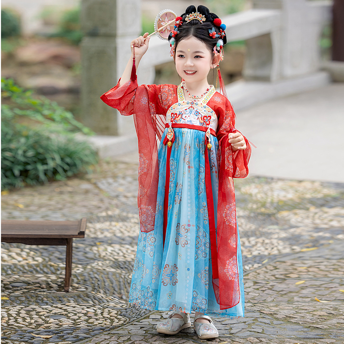 汉服女童春秋2026新款古风儿童襦裙国风中秋节服装女孩秋季连衣裙