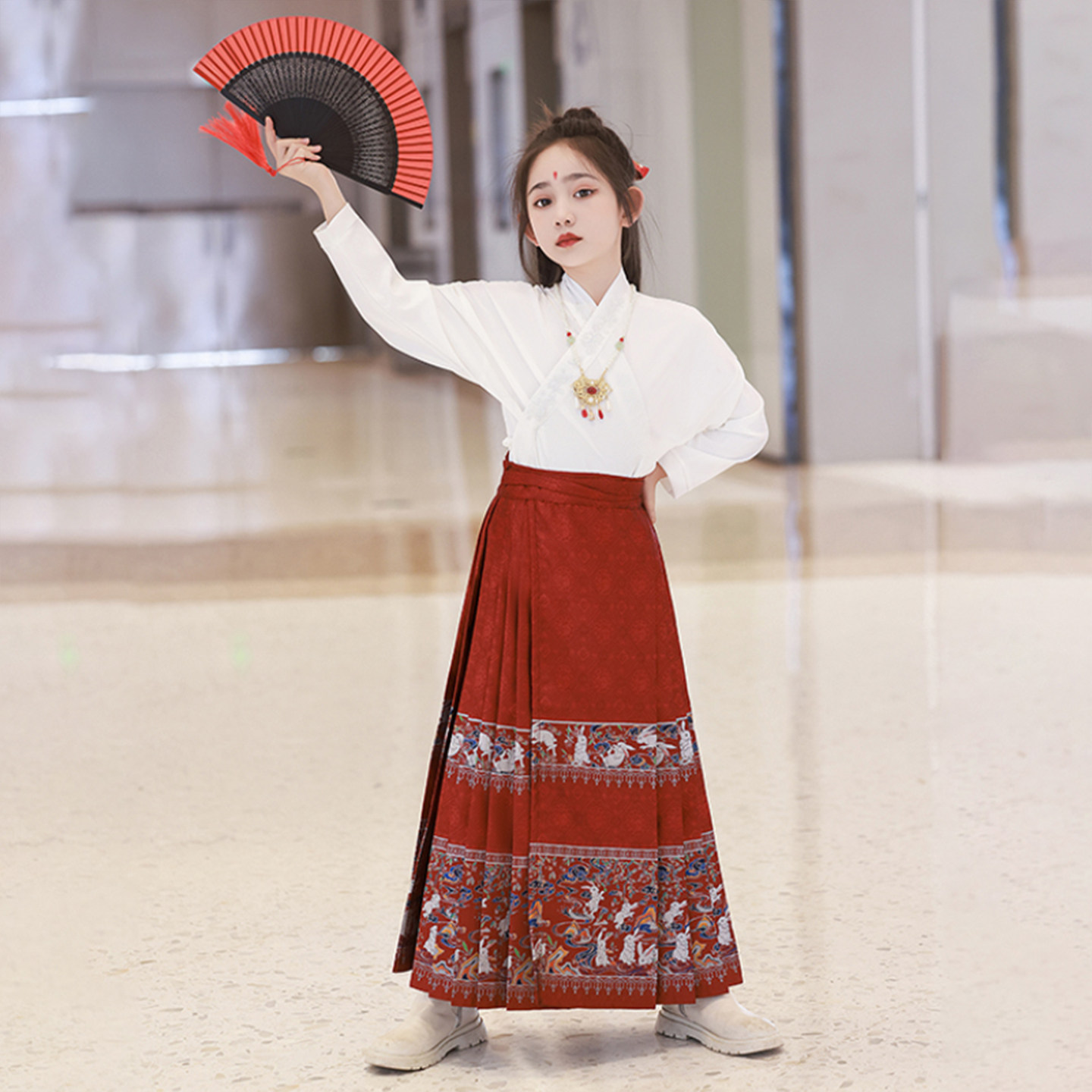 明制汉服女童马面裙套装2026新款