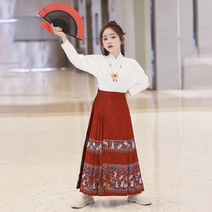 明制汉服女童马面裙套装2026新款冬装新中式儿童女孩国风上衣古风