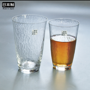 东洋佐佐木玻璃杯日本进口高濑川日式锤纹杯子茶杯啤酒杯和风水杯
