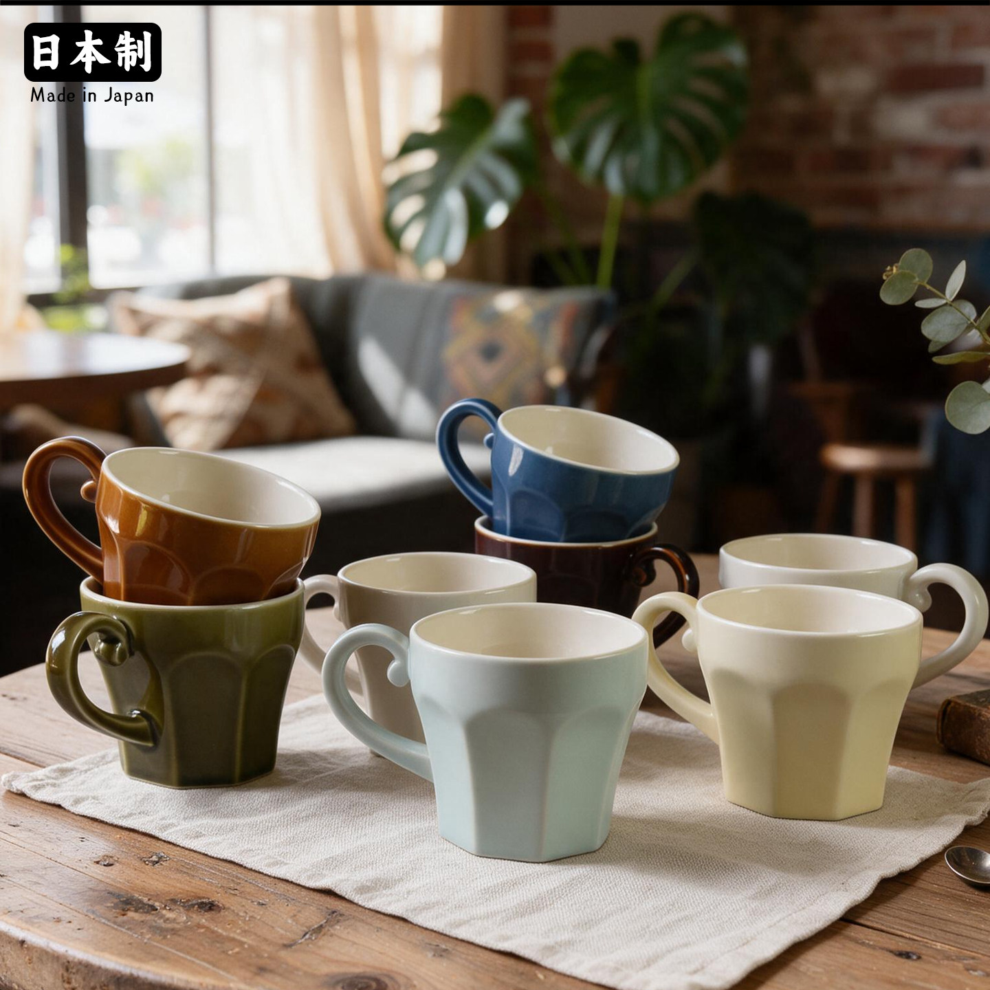 进口studio m马克杯红茶陶瓷杯情侣对杯带把手马卡龙色日式咖啡杯图片