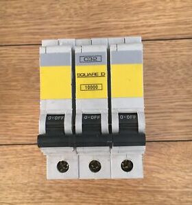 Square D Qwikline 32 Amp Type C QOE Breaker Triple Pole