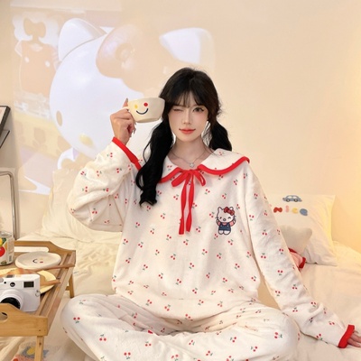 大童秋冬珊瑚绒女孩15岁公主睡衣