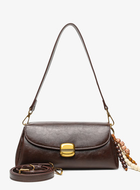 法式轻奢小众腋下包包女2026新款时尚法棍包单肩斜跨包真皮女包