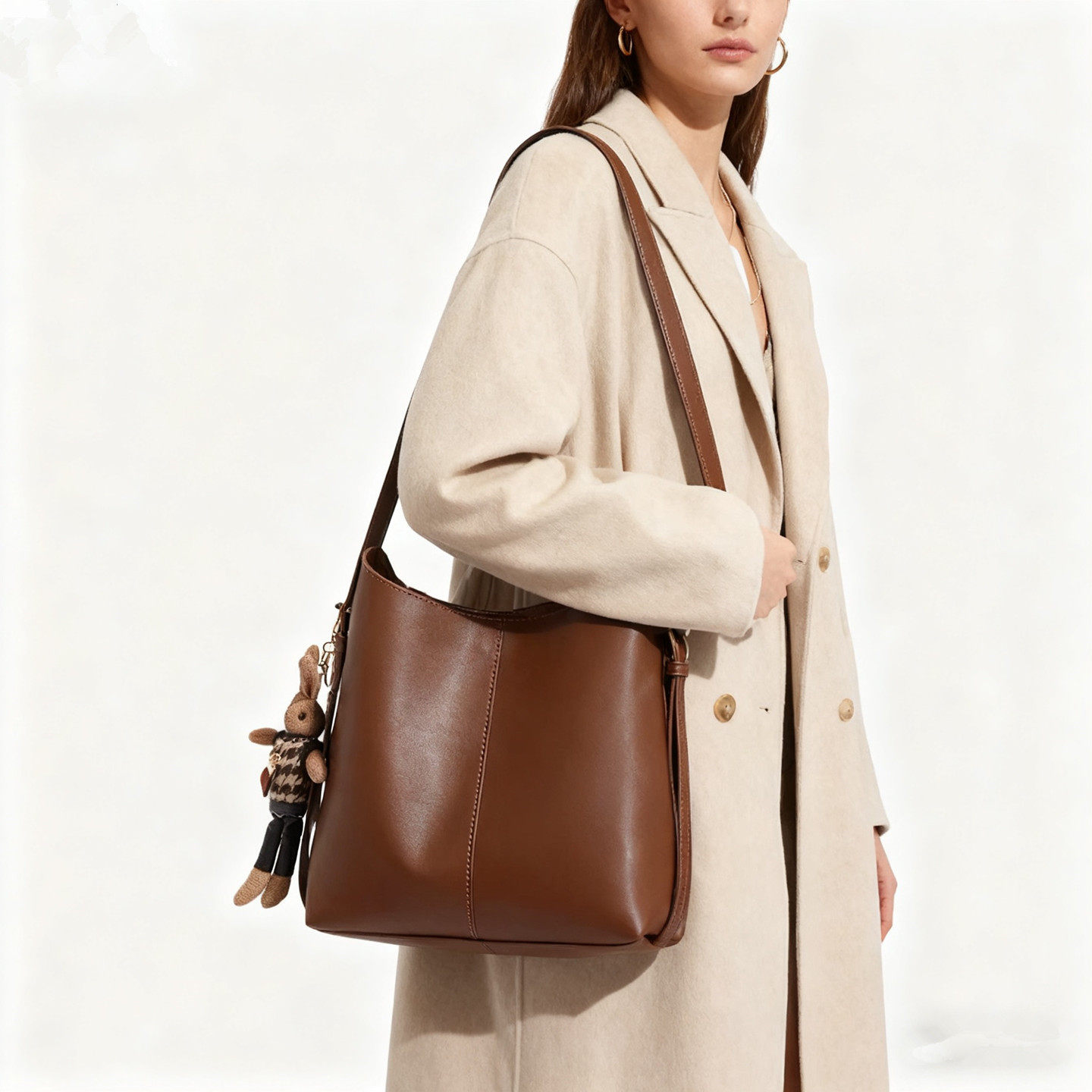 水桶包包女2025新款高级感百搭通勤单肩斜挎托特包女大容量腋下包,运动包/户外包/配件,挎包/拎包/休闲包,淘宝优惠券,粉丝福利购,淘宝优惠卷