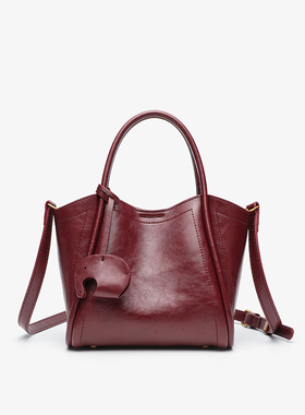 真皮菜篮子水桶包包女2026新款高级感托特包女士单肩斜挎手提包