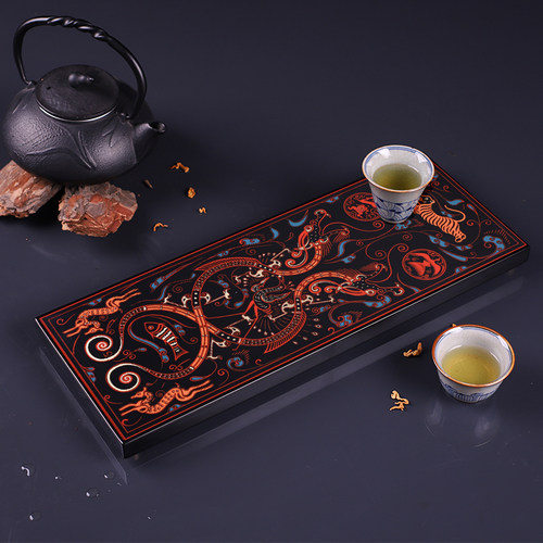 手绘禅意漆器茶盘中国风仿古茶台