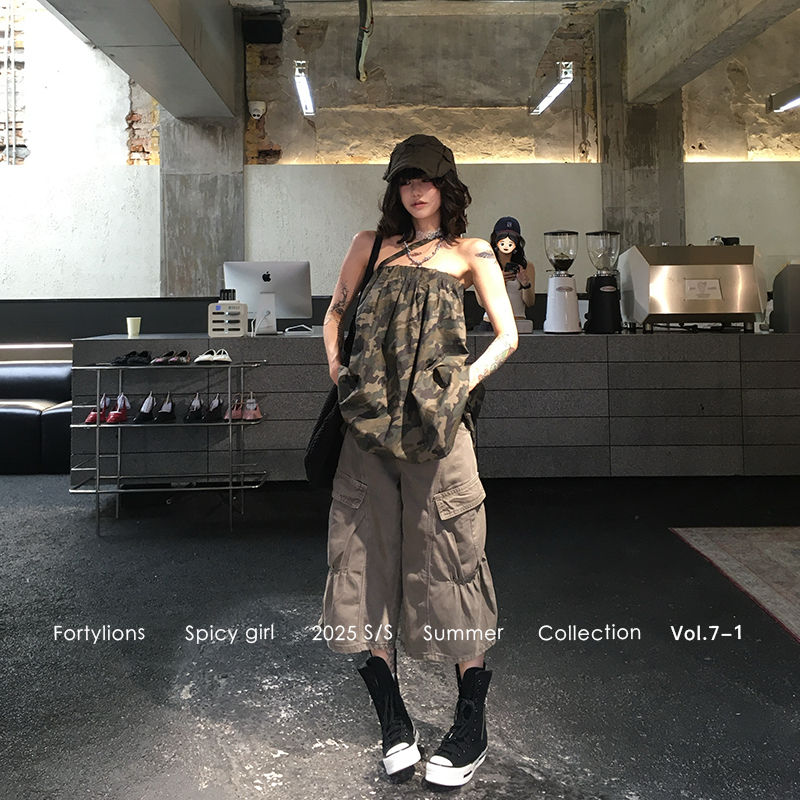fortylions三穿迷彩抹胸迷彩裙