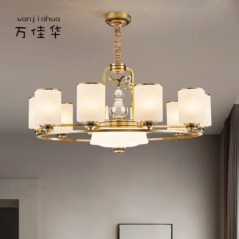 全铜客厅吊灯客厅大气新中式风格中国风禅意高档大厅卧室餐厅灯具,家装灯饰光源,智能吊灯,淘宝优惠券,粉丝福利购,淘宝优惠卷