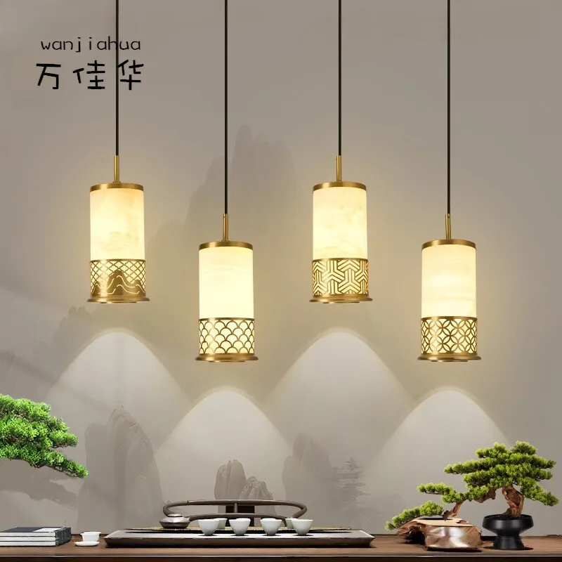 新中式小吊灯中国风卧室床头吊线灯大气玉石客厅沙发背景墙灯,家装灯饰光源,智能吊灯,淘宝优惠券,粉丝福利购,淘宝优惠卷