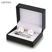 袖 cufflinks礼盒装 扣男士 扣领夹套装 法式 Z英文字母衬衫 P字母袖