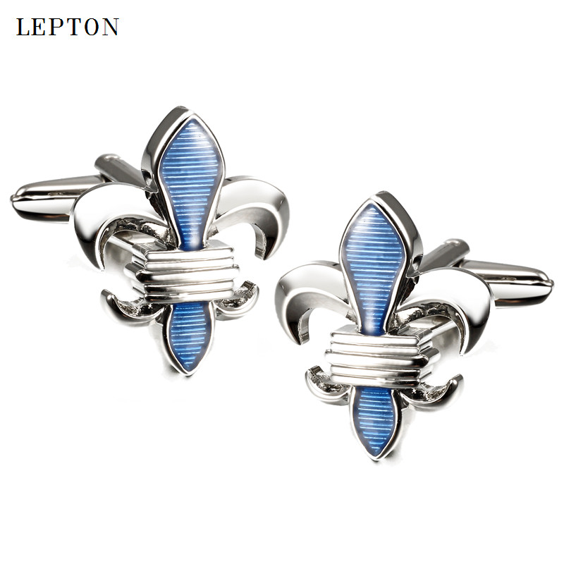 高档莺尾花袖钉男士路易十三袖扣鸢尾花男女法式衬衫袖口扣送礼盒