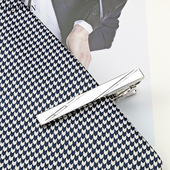 新款 领夹精品领带扣礼盒装 欧美简约领带夹男士 银色商务职业正装