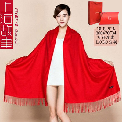 大红色围巾定制大红年会围巾定制