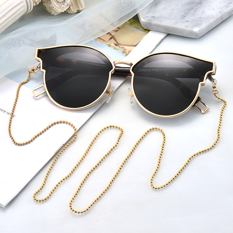 眼镜链日本钛钢挂脖复古金色黑色太阳眼睛链条口罩挂绳男墨镜链子