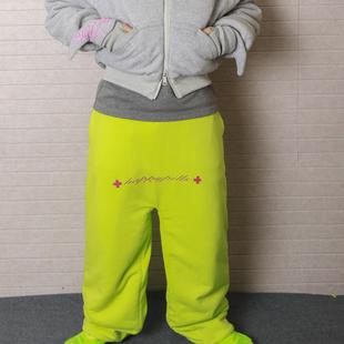 taitm重磅650g加绒双面可穿灰绿baggy宽松长卫裤 一条过冬