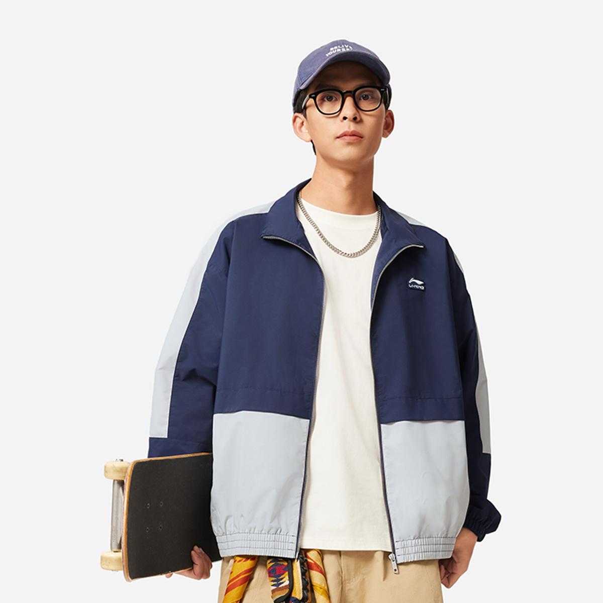 李宁外套男子2025春季新款时尚潮流防风透湿宽松运动风衣AFDV177