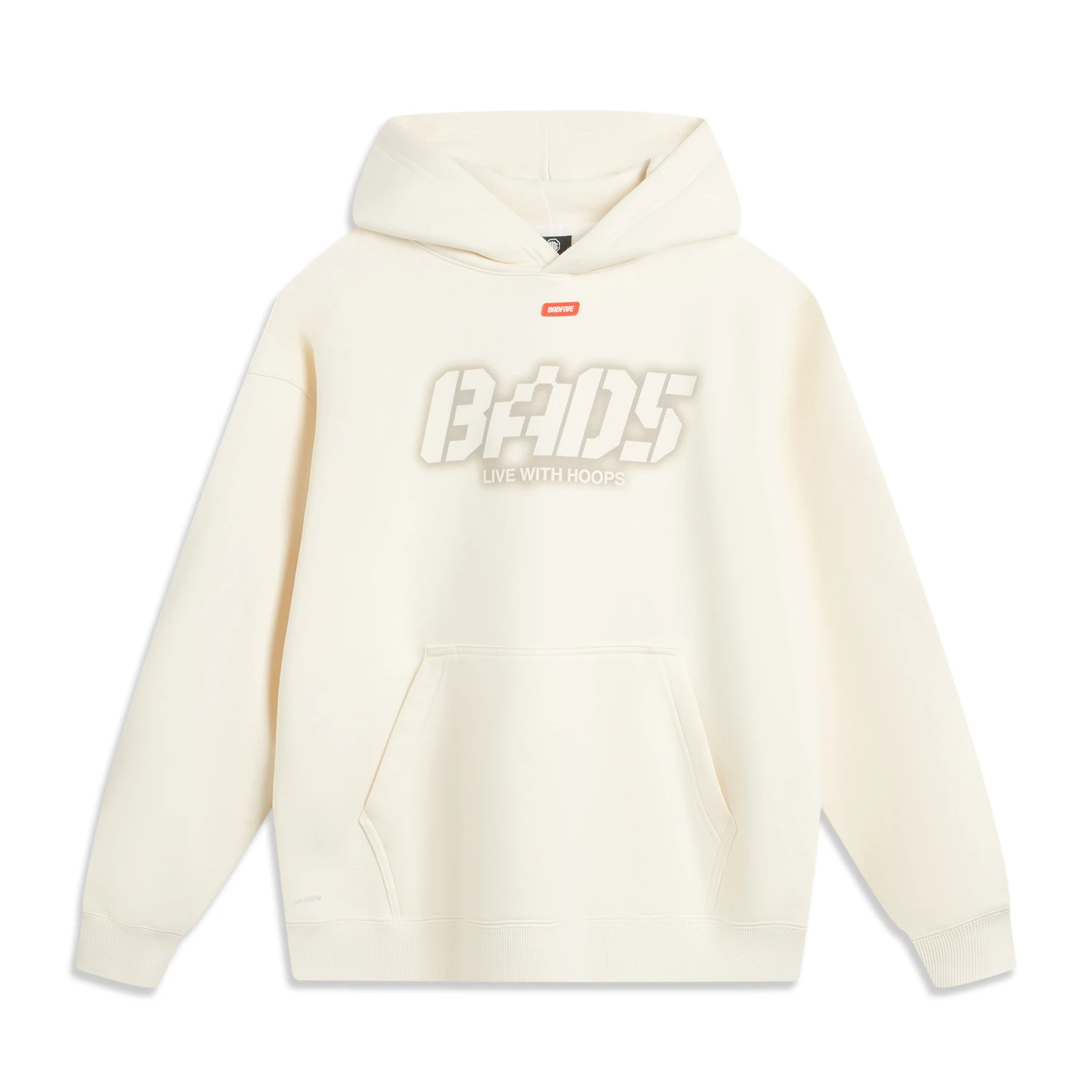 李宁反伍BADFIVE男子2025新款加绒保暖宽松套头连帽卫衣AWDV877