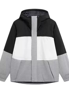 李宁短款棉服2023冬季款男子保暖休闲连帽棉衣运动外套AFMT011LL