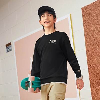 李宁童装卫衣男女小大童2025款运动生活系列休闲针织童装YWDV707