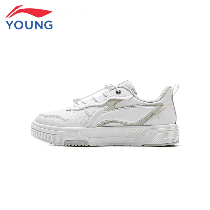 李宁童鞋2025春男童女童中大童运动鞋儿童小白鞋小学生板鞋休闲鞋