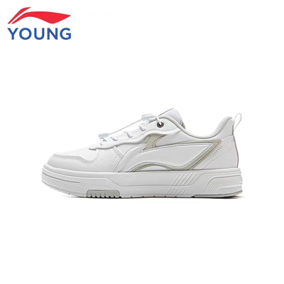 李宁童鞋2025春男童女童中大童运动鞋儿童小白鞋小学生板鞋休闲鞋