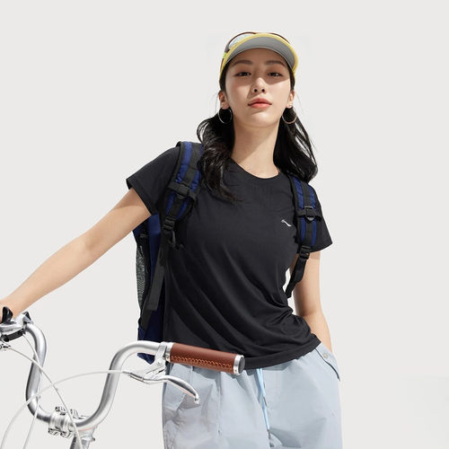 李宁短袖t恤女士2025春季新款健身系列圆领反光针织运动服ATSV594