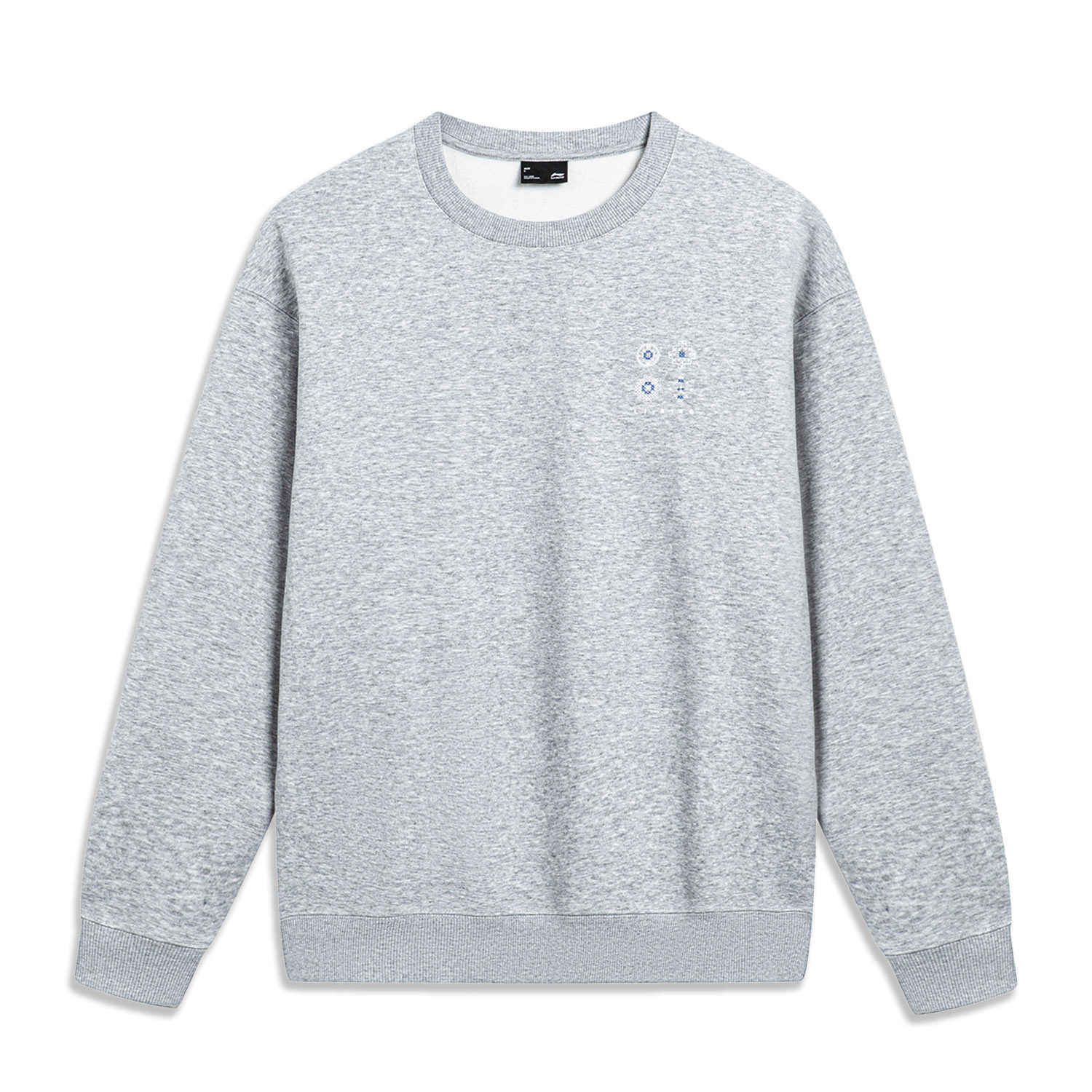 李宁男子套头无帽卫衣2023冬新款加绒保暖圆领宽松上衣AWDT901LL