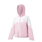 李宁2026新款 女大童加绒保暖防风排湿宽松运动风衣YFDW026