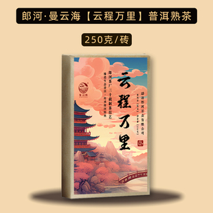 布朗韻 曼云海2023 250克云程萬(wàn)里 普洱熟磚 中期老料壓制