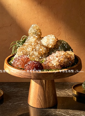 水晶造景盘高级感微景观展示底座