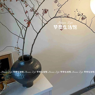 山归来黑色花瓶景德镇手工花器茶室轻奢高级感摆件客厅插花陶瓷