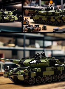 Nifeliz leopard-ii a7 豹2A7主战坦克拼装积木模型 2069件NF0269