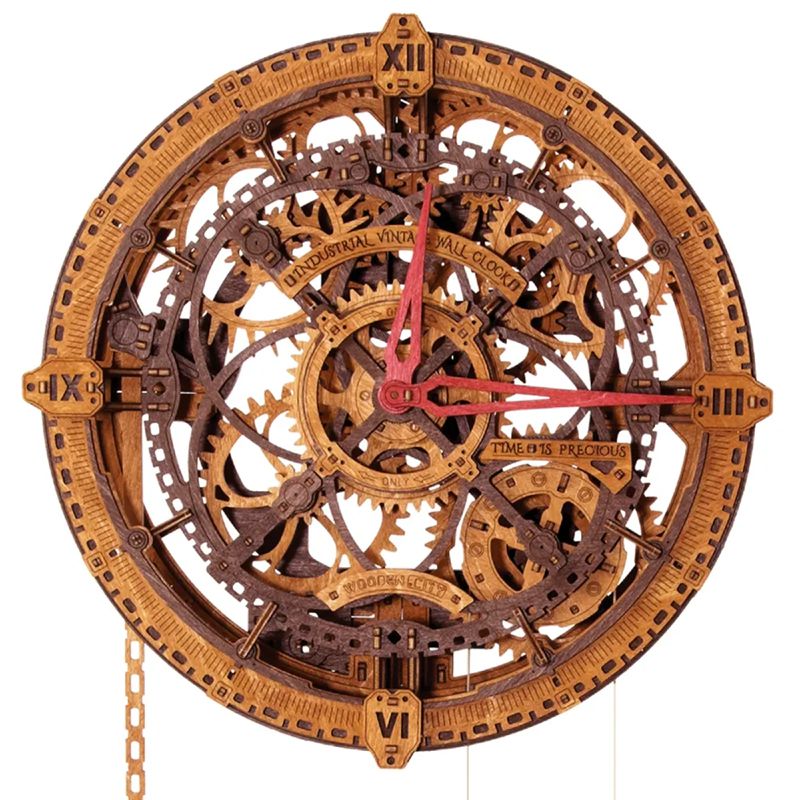 WOODEN.CITYSteampunk挂钟积木
