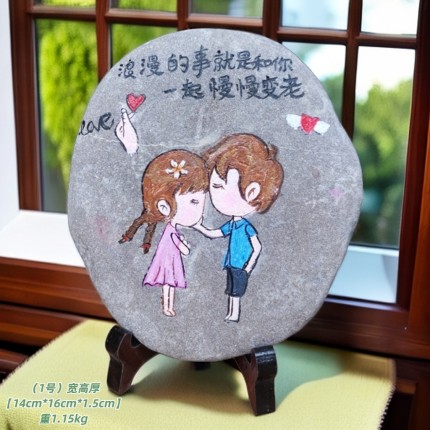 情侣婚礼家庭闺蜜生日礼品家居客厅卧室手工玉石石刻画纪念品摆件