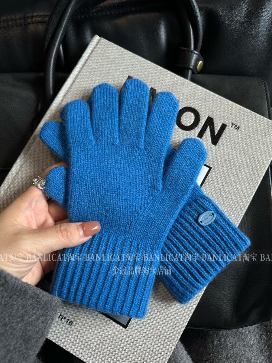 2025新品 100%羊毛显白蓝色针织手套男女韩国冬保暖骑行分指手套,服饰配件/皮带/帽子/围巾,手套,淘宝优惠券,粉丝福利购,淘宝优惠卷