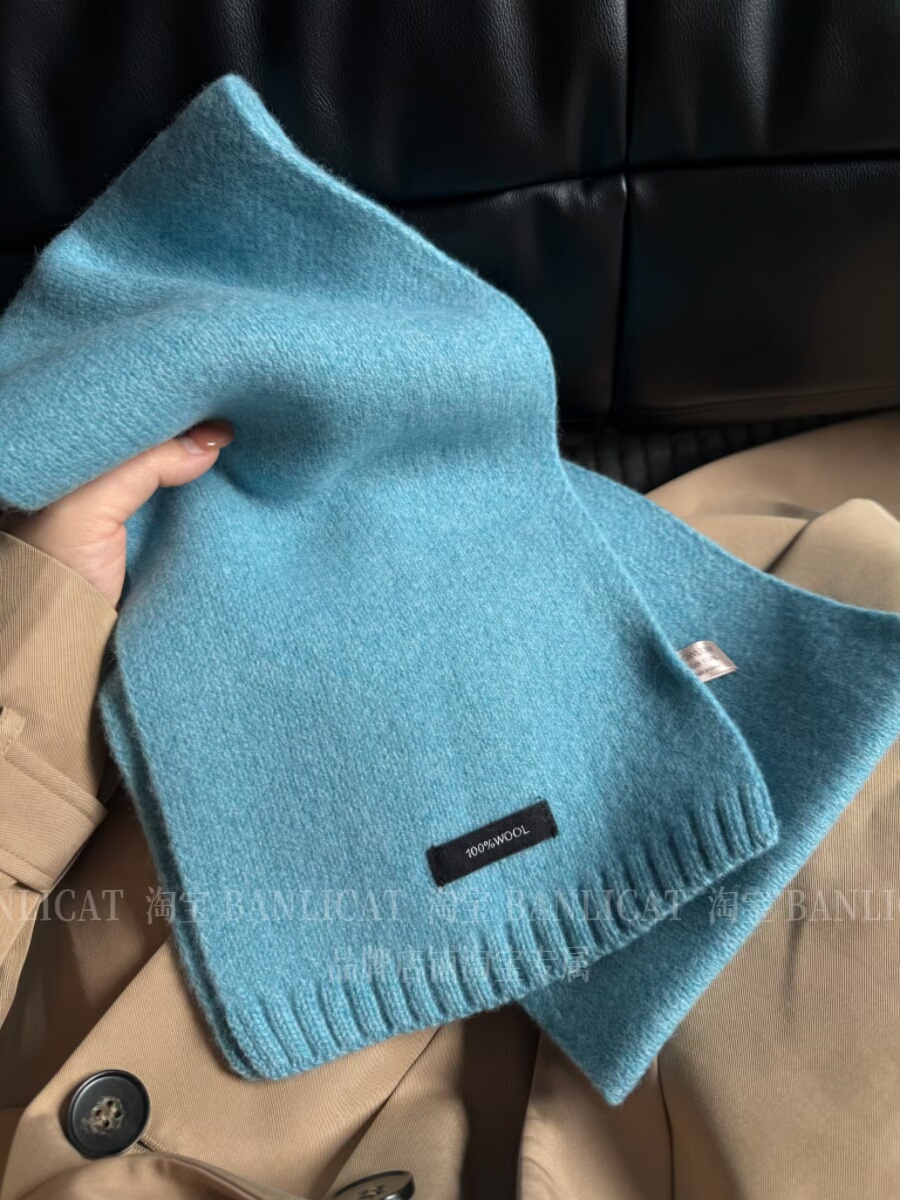 BanliCat 100%羊毛显白蓝色针织围巾男女韩版秋冬保暖披肩小围脖,服饰配件/皮带/帽子/围巾,围巾/丝巾/披肩,淘宝优惠券,粉丝福利购,淘宝优惠卷