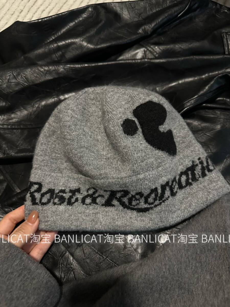 BanliCat羊毛混纺显白灰色针织帽女冬保暖毛线帽冷帽情侣包头帽男