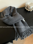 BanliCat高品质纯羊毛高档情侣围巾女秋冬季 纯色百搭保暖韩版 围脖