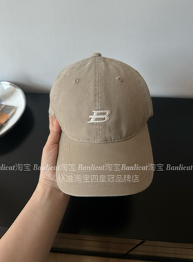 Banlicat 2025韩氛围感字母B棒球帽子女宽帽檐显脸小大头鸭舌帽男