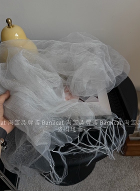双层设计朦胧感仙女纱巾 春夏新韩系轻薄透气长丝巾飘带搭肩围巾