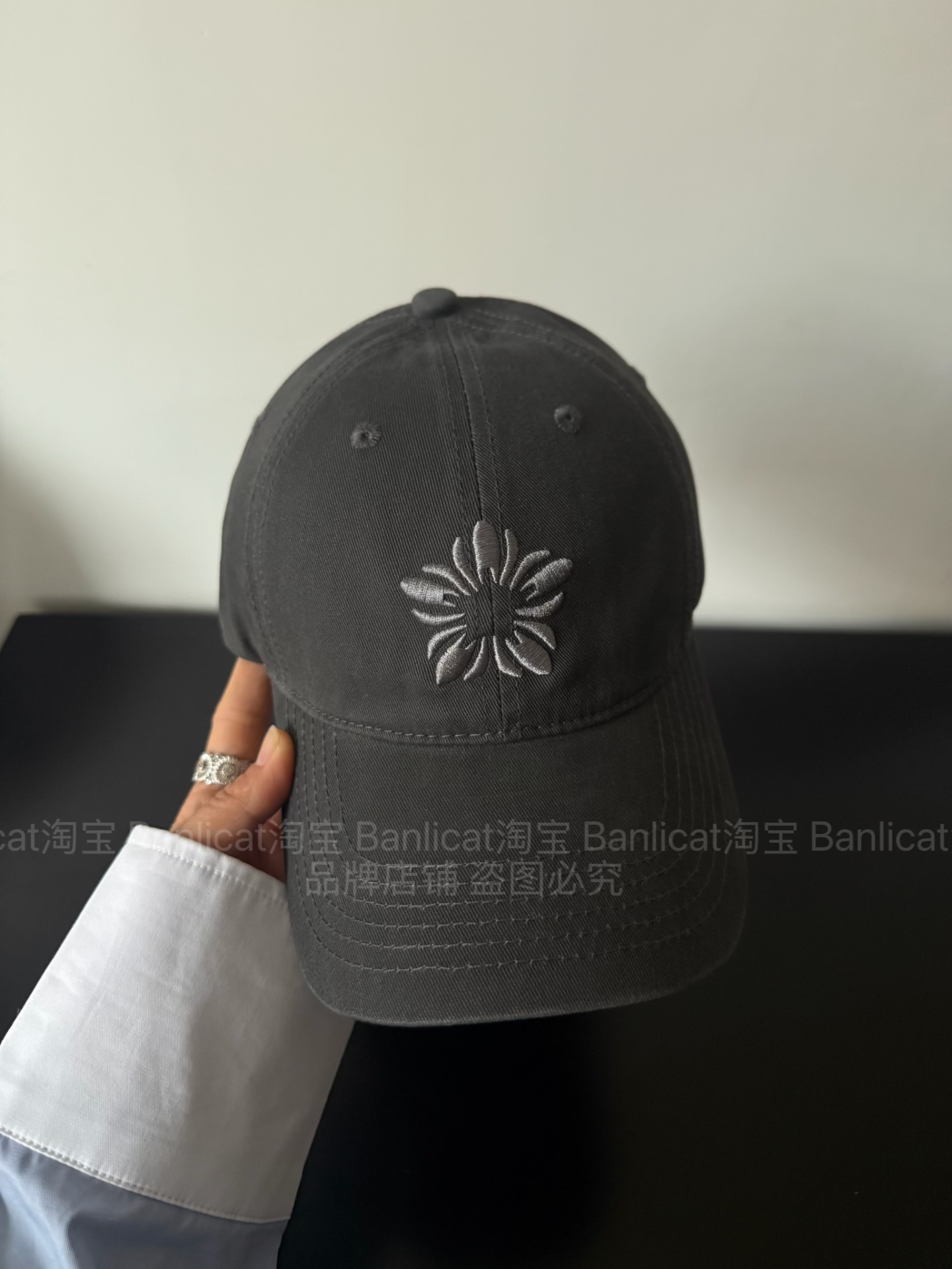 张元英同款高级感雪绒花气质灰2026春韩棒球帽子男女显脸小鸭舌帽