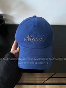 谁懂 蓝帽也太显白了 日韩系字母棒球帽男女宽檐鸭舌帽大头显脸小