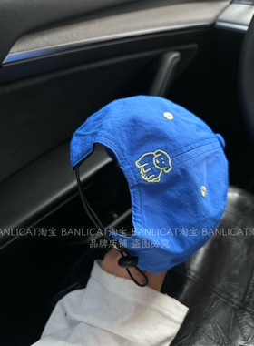 26春夏 显白轻薄透气速干蓝色小狗棒球帽男女显脸小大头围鸭舌帽