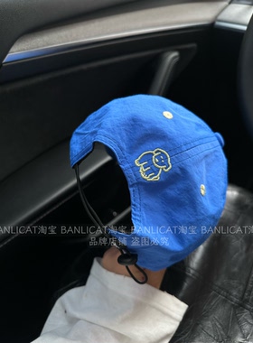 春夏蓝色小狗速干显脸小棒球帽