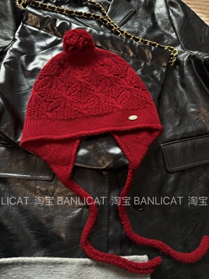 BanliCat 100%羊毛小红帽子女韩系ins保暖针织显白费尔岛毛线帽冬