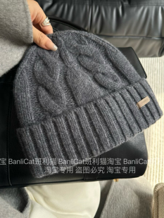 BanliCat 100%羊毛八字麻花毛线帽子女保暖韩 情侣针织帽男冷帽冬