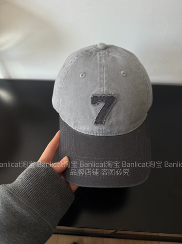 BanliCat2026新韩高档数字7拼色棒球帽子男女显脸小大头围鸭舌帽